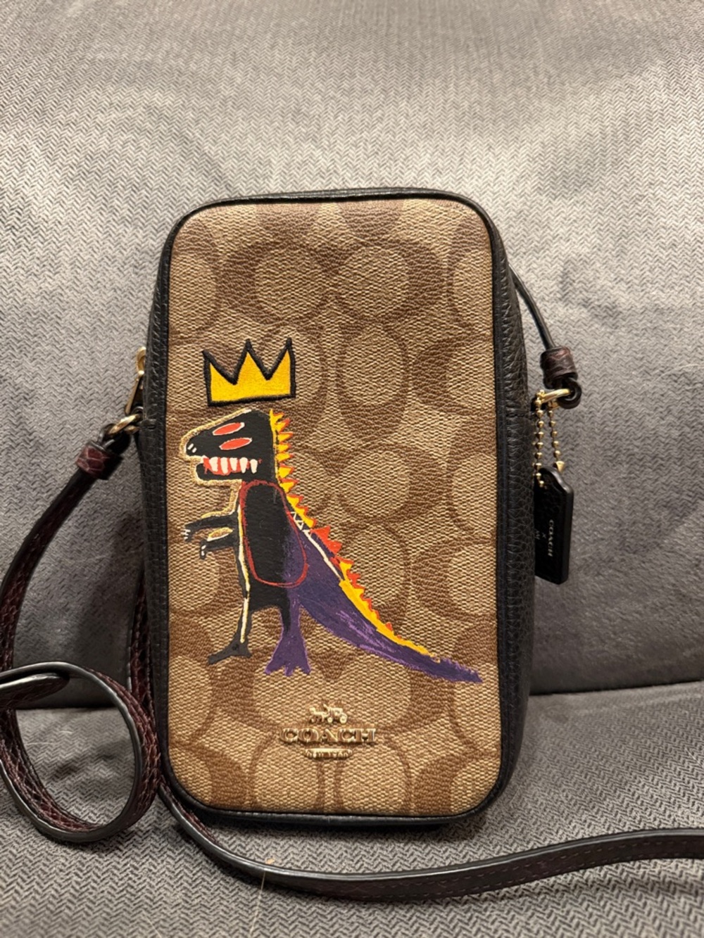 Coach X Jean-Michel Basquiat North South Zip Crossbody in Signature Canvas